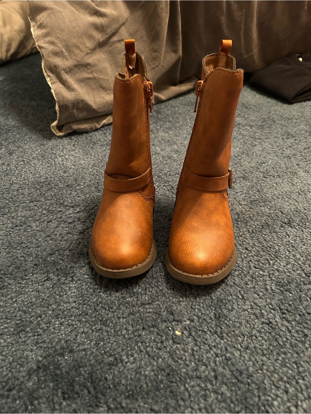 OshKosh B'gosh Tan Pull-On Zip Kids Boots